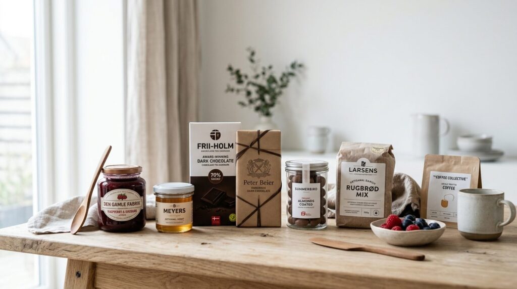 Clean, minimalist product photography of premium Danish arti